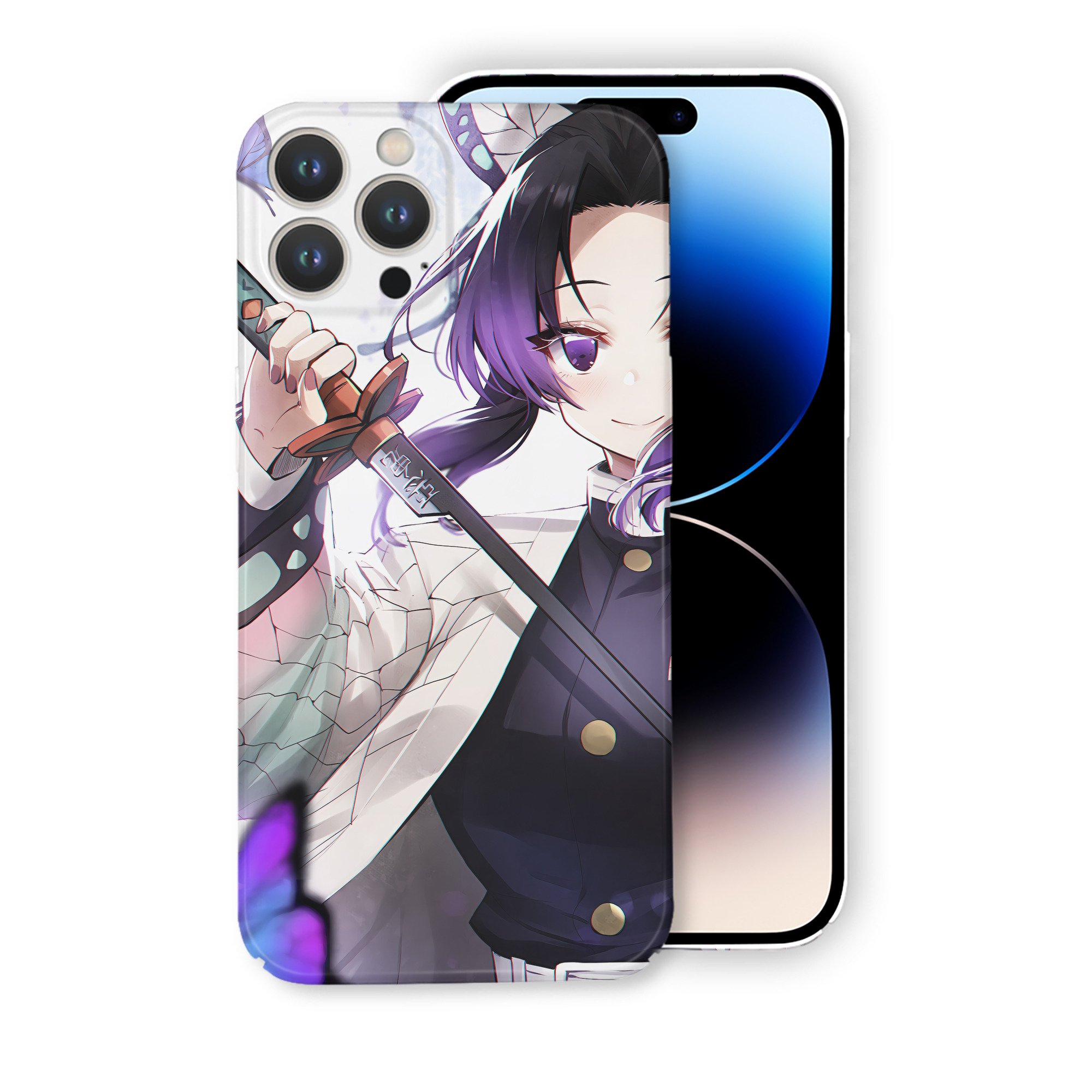 （画像用） 鬼滅の刃（きめつのやいば）蟲柱-胡蝶 しのぶ／こちょう しのぶ Kochou Shinobu 【iPhone 14シリーズ対応】ハードケース